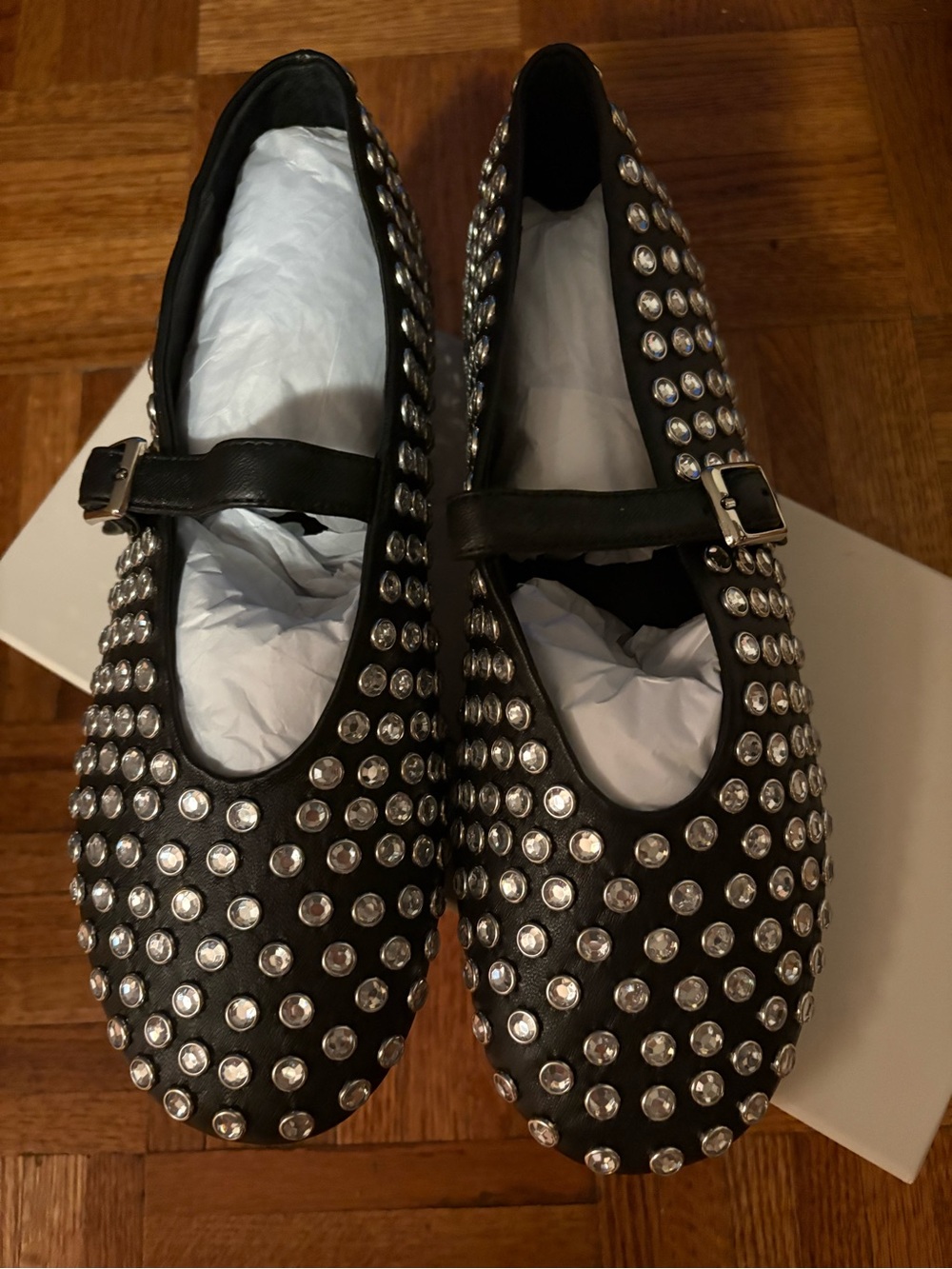 TONY BIANCO miami nappa flats black size 8 new in box